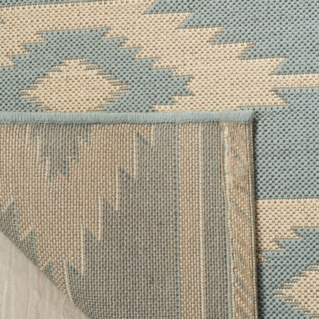 Safavieh 6 ft. 7 in. x 6 ft. 7 in. Linden 100 Contemporary Square Area Rug Cream & Aqua LND171L-6SQ